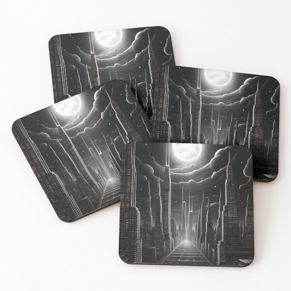 Item preview, Futuristic Chicago Black and White Drawing designed and sold by vicvalli.