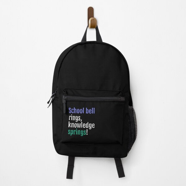 Item preview, School bell rings, knowledge springs! (Black Edition) designed and sold by QuotopiaThreads.