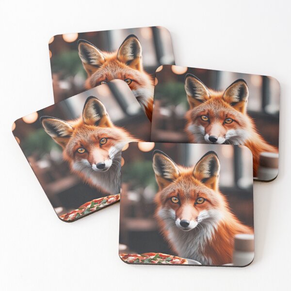 Item preview, Fox eating pizza. designed and sold by solixsparkle.