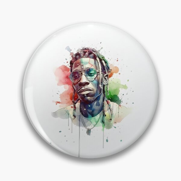 Item preview, Young Thug Watercolor Portrait - Vibrant Hip-Hop Artwork designed and sold by Retro-ArtDeco.
