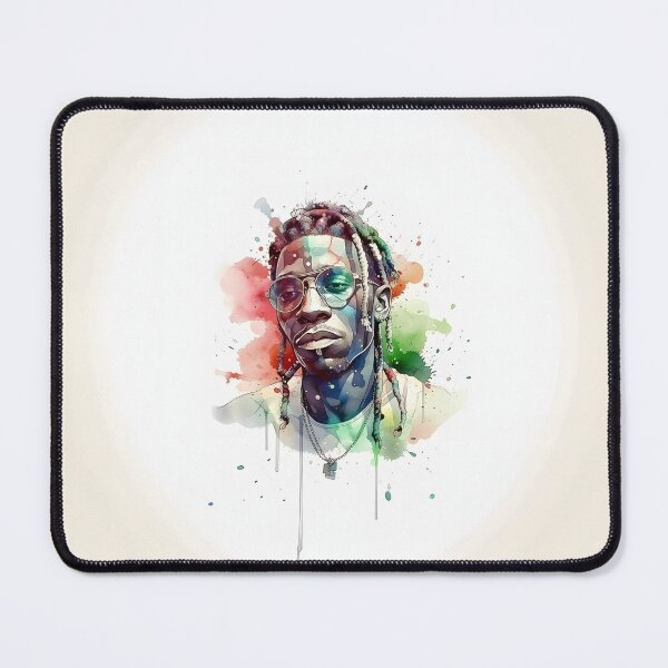 Item preview, Young Thug Watercolor Portrait - Vibrant Hip-Hop Artwork designed and sold by Retro-ArtDeco.
