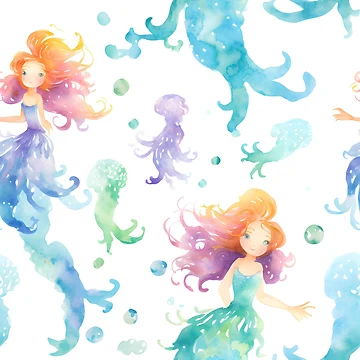Artwork thumbnail, Mermaids Pattern 10 by DigitalPatternx