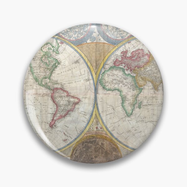 Item preview, 1794 Samuel Dunn Wall Map of the World in Hemispheres - Geographicus - World2-dunn designed and sold by sourceoflife.