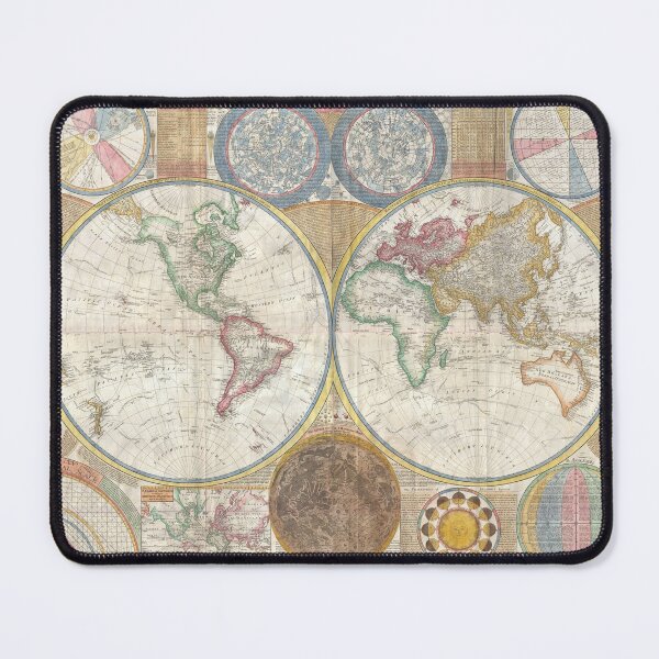 Item preview, 1794 Samuel Dunn Wall Map of the World in Hemispheres - Geographicus - World2-dunn designed and sold by sourceoflife.