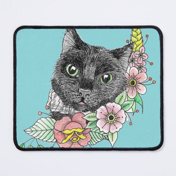 Item preview, Black Cat Floral Blep designed and sold by 80HDeez.