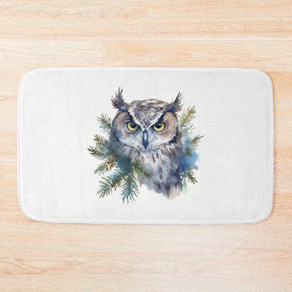Item preview, Portrait of an Owl Amongst Foliage watercolor art designed and sold by EmmaFinchDesign.