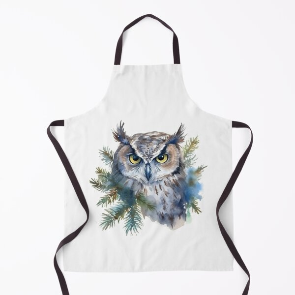 Item preview, Portrait of an Owl Amongst Foliage watercolor art designed and sold by EmmaFinchDesign.