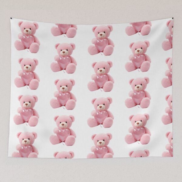 Item preview, Cute Pink Teddy Bear with Heart designed and sold by CuteopiaGallery.