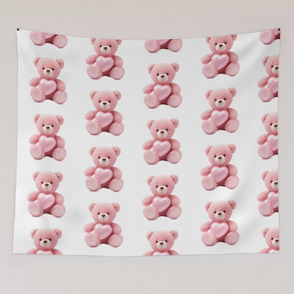 Item preview, Cute Pink Teddy Bear with Heart designed and sold by CuteopiaGallery.