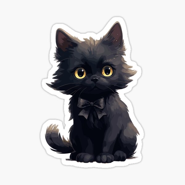 Vista previa del artículo con la obra «Lindo gato negro», diseñado y vendido por Taichoujpn.