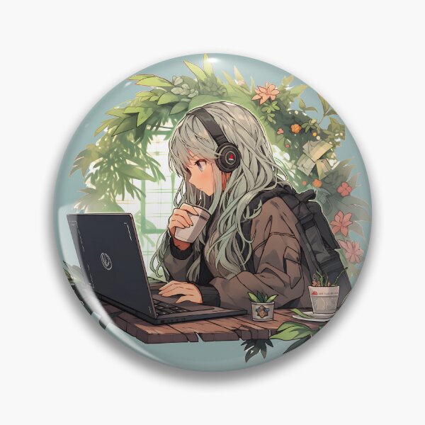 Item preview, Plants and Coffee: Anime Girl Grey designed and sold by CosmicCaravan.