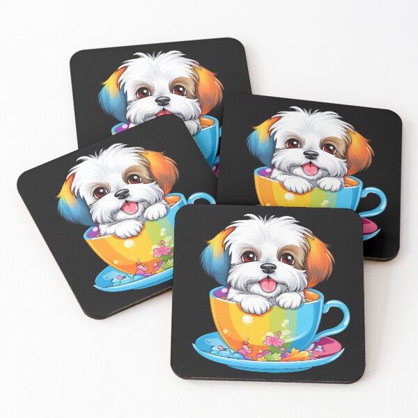 Item preview, Colorful Kawaii Teacup Shichon designed and sold by Leonardo Palumbo.