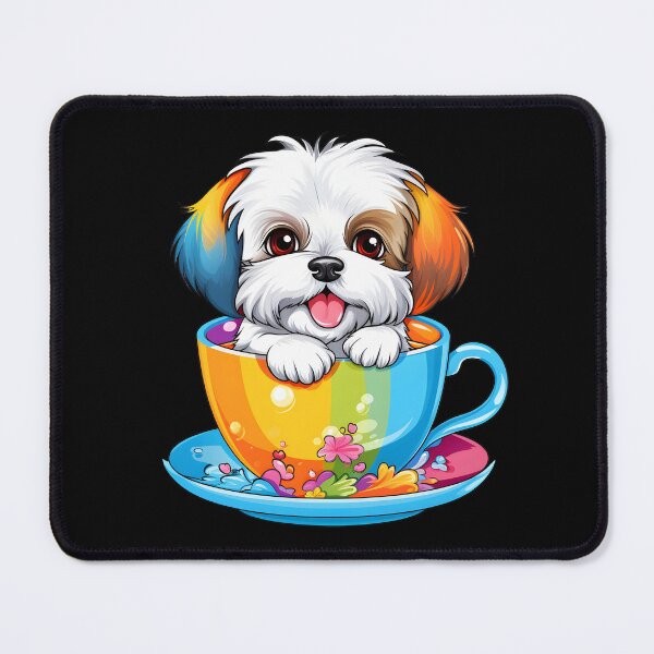 Item preview, Colorful Kawaii Teacup Shichon designed and sold by Leonardo Palumbo.