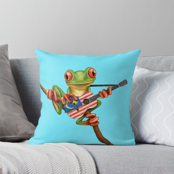 Item preview, Tree Frog Playing Malaysian Flag Guitar designed and sold by JeffBartels.