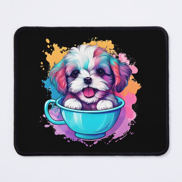 Item preview, Colorful Kawaii Teacup Shichon designed and sold by Leonardo Palumbo.