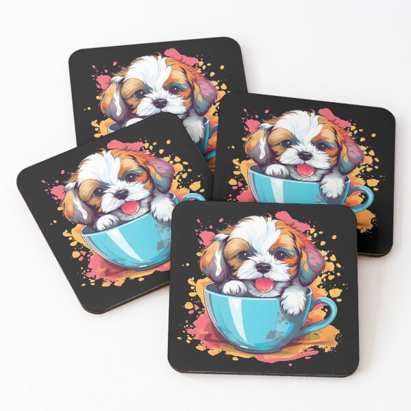 Item preview, Colorful Kawaii Teacup Shichon designed and sold by Leonardo Palumbo.