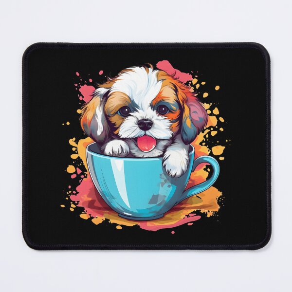 Item preview, Colorful Kawaii Teacup Shichon designed and sold by Leonardo Palumbo.