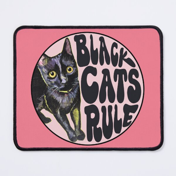 Item preview, Django Colorized Black Cat "Black Cats Rule" on Pink designed and sold by GirlGretchen.