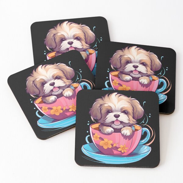 Item preview, Colorful Kawaii Teacup Shichon designed and sold by Leonardo Palumbo.