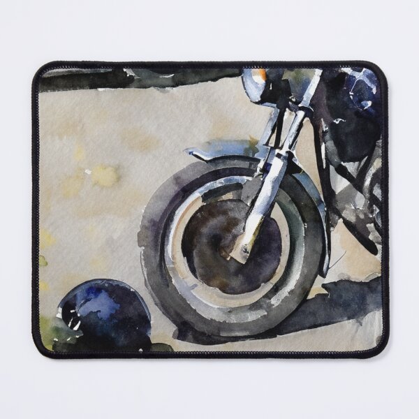 Item preview, Motorcycle with helmet - digital watercolour art designed and sold by Kate1art.