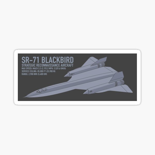 SR-71 Blackbird Fastest Plane Facts Gift Sticker