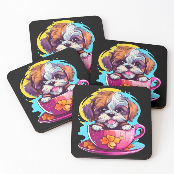 Item preview, Colorful Kawaii Teacup Shichon designed and sold by Leonardo Palumbo.