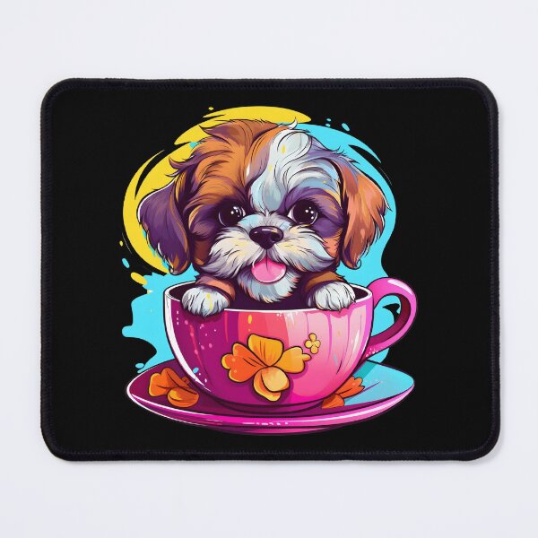 Item preview, Colorful Kawaii Teacup Shichon designed and sold by Leonardo Palumbo.