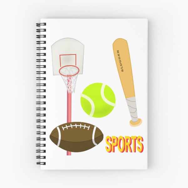 Item preview, Sports: Baseball bat, basketball hoop, tennis ball, football. Played outside, good weather. designed and sold by ColorByBlank.