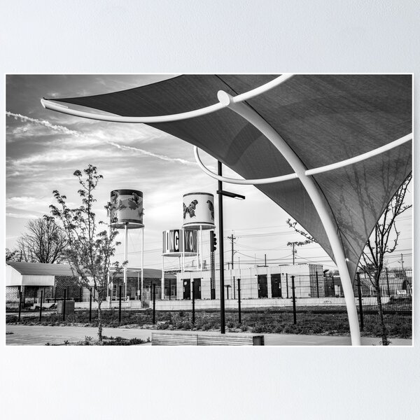 Item preview, Towers Of The Railyard - Downtown Rogers Black And White designed and sold by Gregory Ballos.