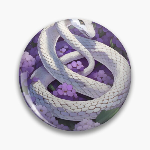 Item preview, White snake with ortensia flowers designed and sold by Snorter.