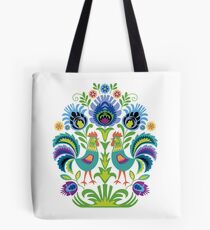 Polish Folk Design Two Roosters Tote Bag