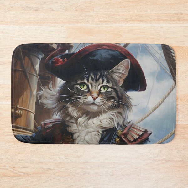 Item preview, Pirate Cat Portrait Art designed and sold by ConfettiSkyArt.