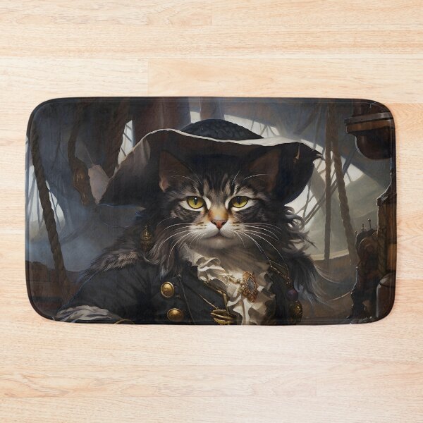 Item preview, Pirate Cat Portrait Art designed and sold by ConfettiSkyArt.