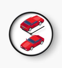 Isometric Transportation. Sport Car. Isometric Car. Clock