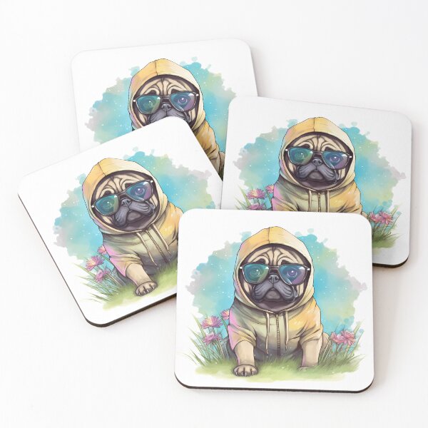 Item preview, Pug in a Hoodie-Watercolor designed and sold by Jdelgado813.