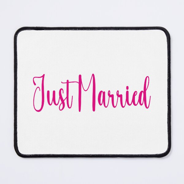 Item preview, Elegant script text 'Just Married' in pink designed and sold by janedewaard.