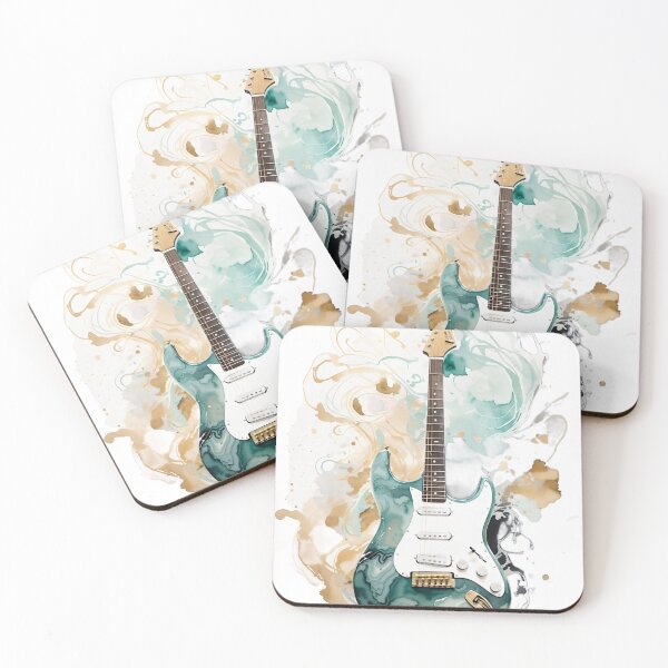 Item preview, Guitar Dreams in Gold and Green designed and sold by FocalFrenzy.