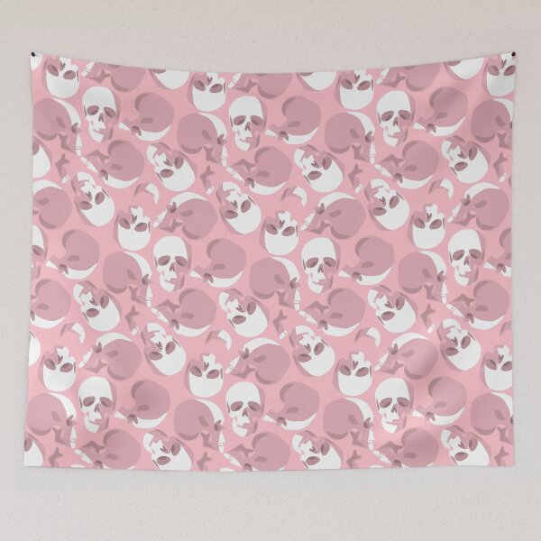 Item preview, pastel pink skull skeleton pattern designed and sold by Gossip Rag.