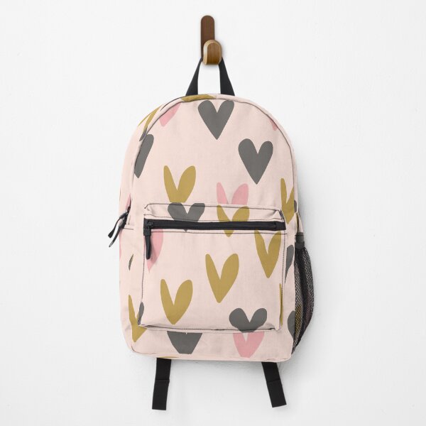 Item preview, Cute pink gold and black hearts digitally hand drawn heart pattern designed and sold by Denisse diseno.