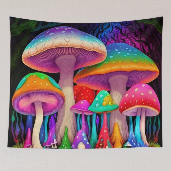 Item preview, Psilocybin Euphoria: Captivating Colorful Magic Mushrooms Art Colorful designed and sold by shypixels.