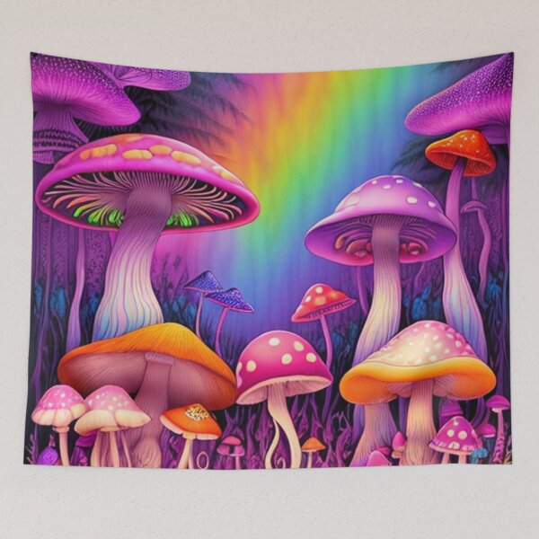 Item preview, Vivid Psilocybin Splendor: Psychedelic Magic Mushrooms Art Shrooms Trippy Colorful designed and sold by shypixels.
