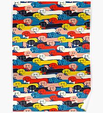 COLORED CUTE DOGS PATTERN 2 Poster