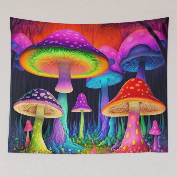 Item preview, Psilocybin Dreamscape: Psychedelic Magic Mushrooms Artwork Colorful Trippy Shrooms  designed and sold by shypixels.