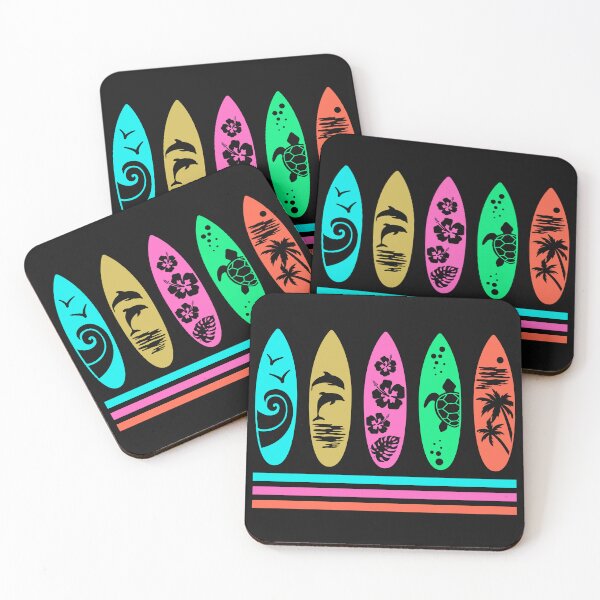 Item preview, Retro Colorful Pastel Surfboards With Vintage Stripes designed and sold by OceanIconic.