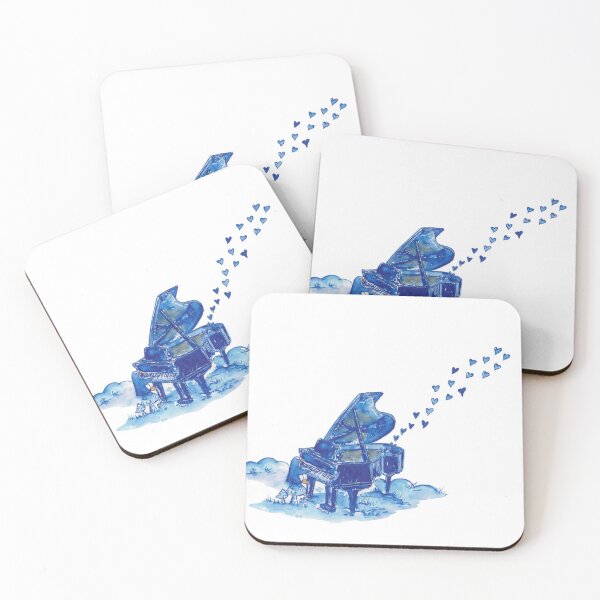 Item preview, Blue penguin playing blue love music on blue grand piano. designed and sold by PenguinGirl-Art.