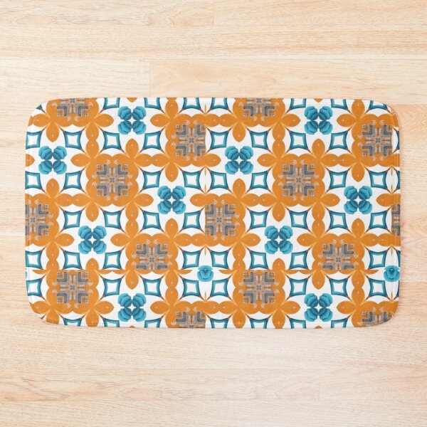 Item preview, Orange and Blue Toned Pattern Network Design  designed and sold by RhondaLily.