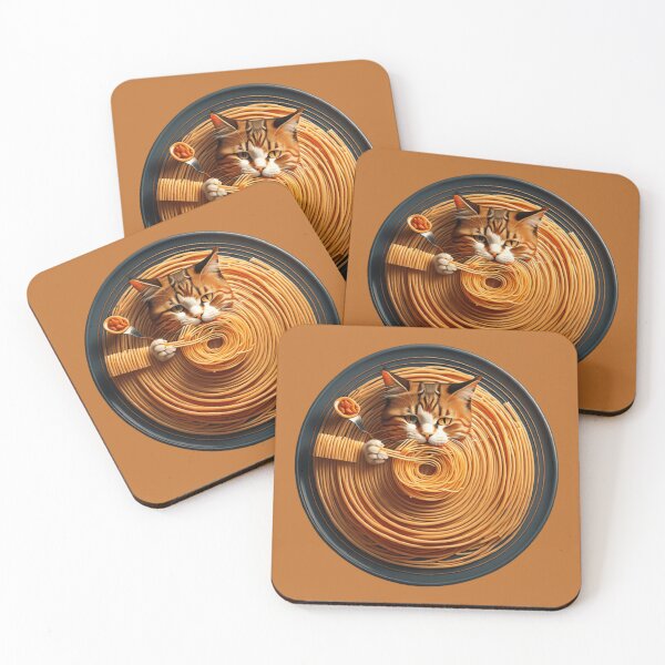 Item preview, A cute cat eating spaghetti designed and sold by bayanshop23.