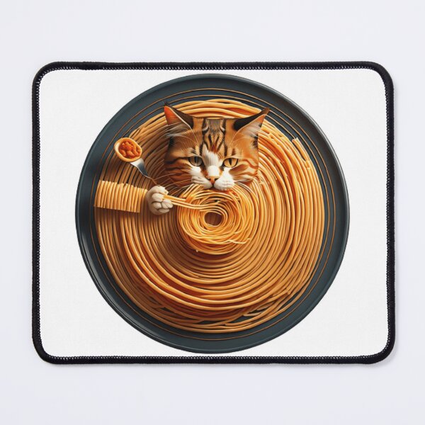 Item preview, A cute cat eating spaghetti designed and sold by bayanshop23.