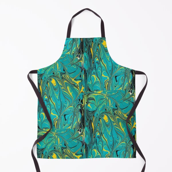 Item preview, Pickle Juice , teal, blue, black and yellow pour painting designed and sold by IICents.