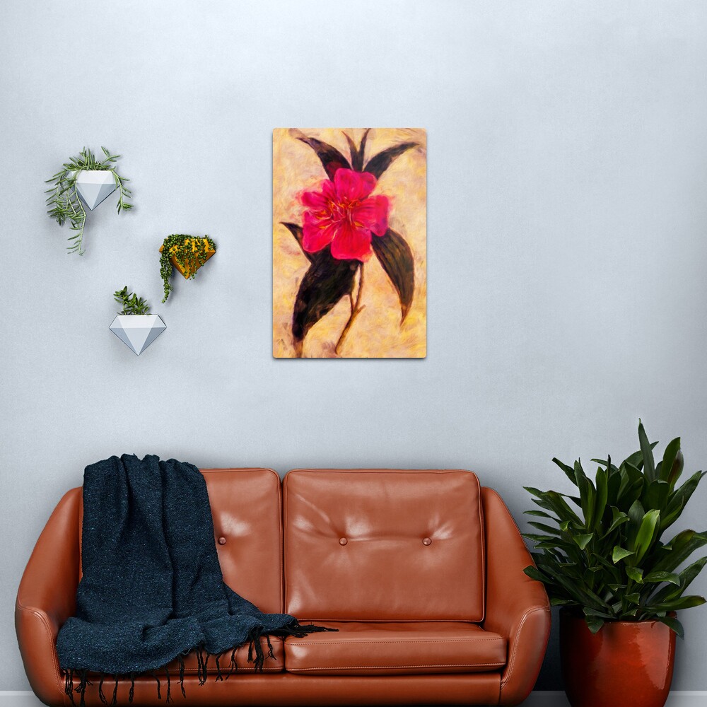William Curtis' Botanical Magazine Volume XV, Cinnamon-Leaved Melastoma Reworked Metal Print